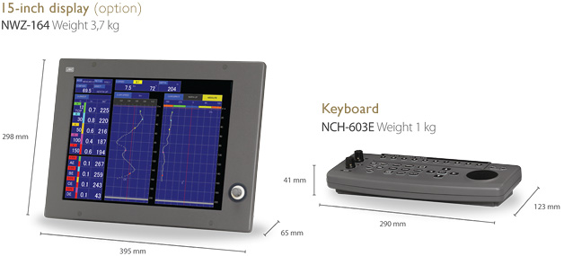 Dimension:15-inch display (option) NWZ-164/Keyboard NCH-603E